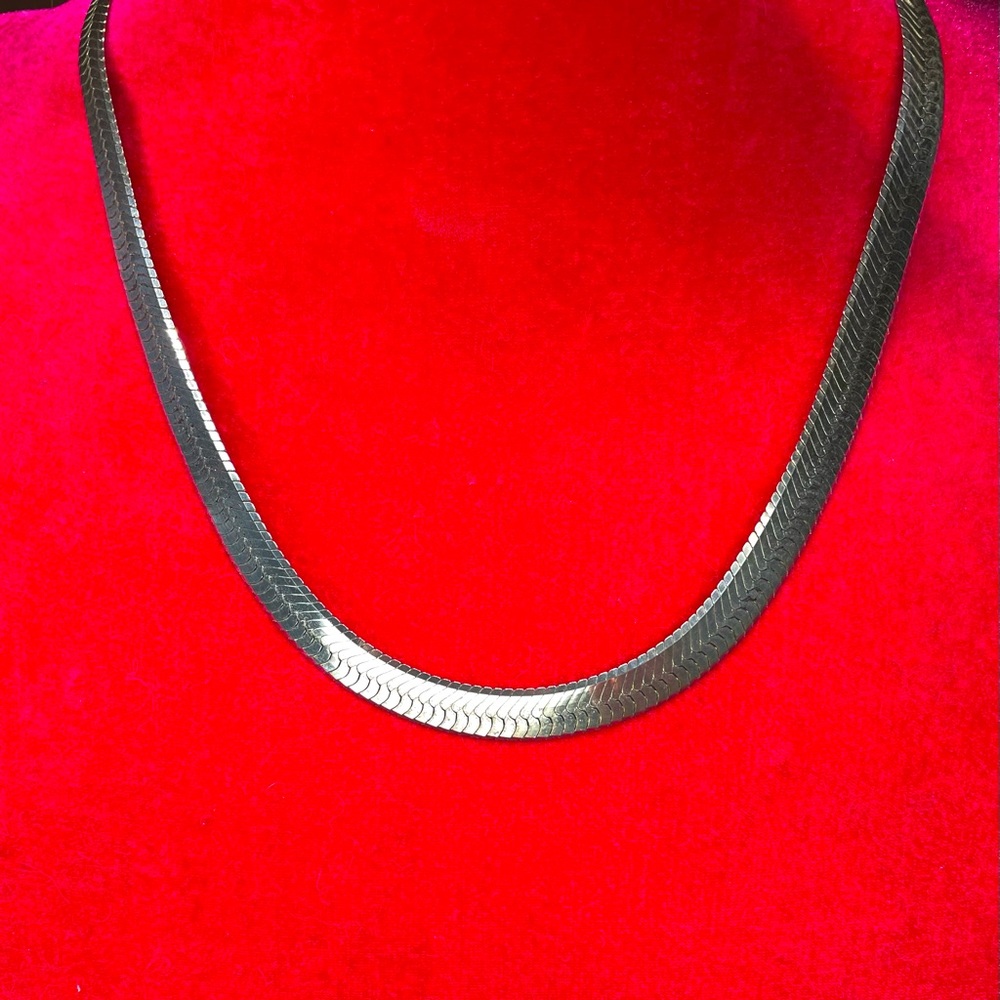 ITALIAN HERRINGBONE STERLING SILVER .925 NECKLACE
